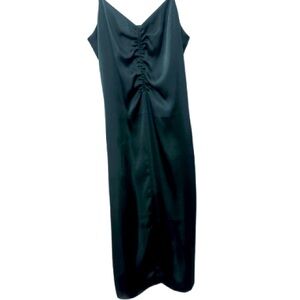 Express Midi Slip Dress Size S Dark Green
